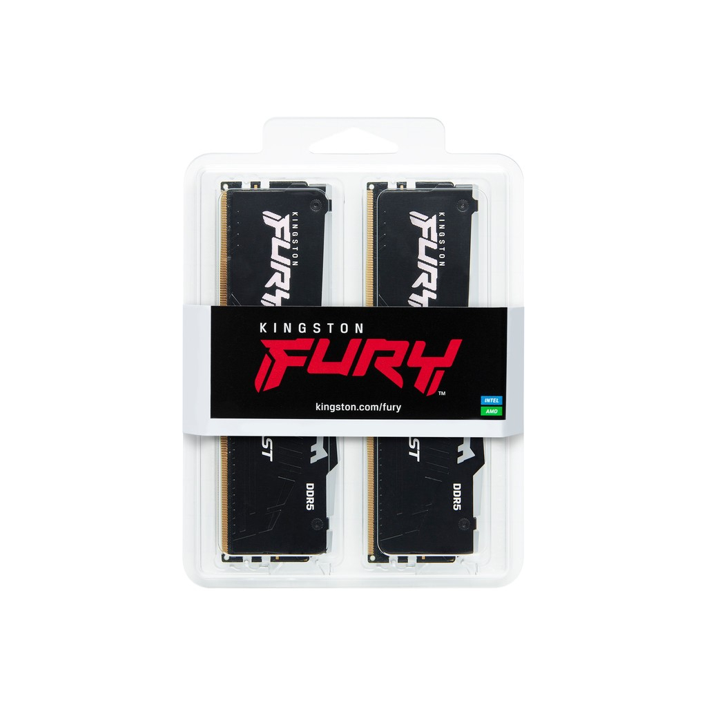 Модуль пам'яті для комп'ютера DDR5 32GB (2x16GB) 4800 MHz Beast Kingston Fury (ex.HyperX) (KF548C38BBAK2-32)