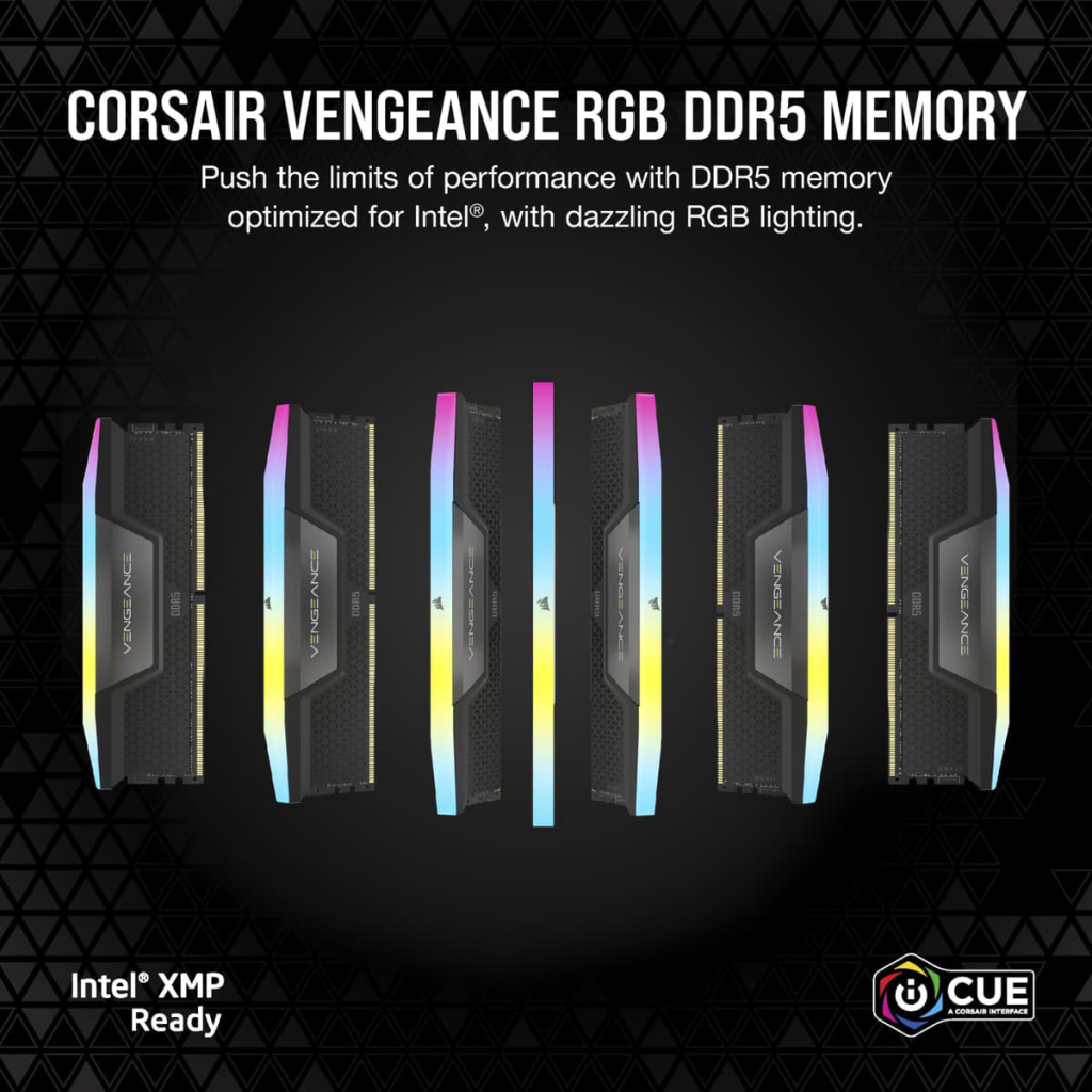 Модуль пам'яті для комп'ютера DDR5 32GB (2x16GB) 5200 MHz Vengeance RGB Corsair (CMH32GX5M2B5200Z40K)