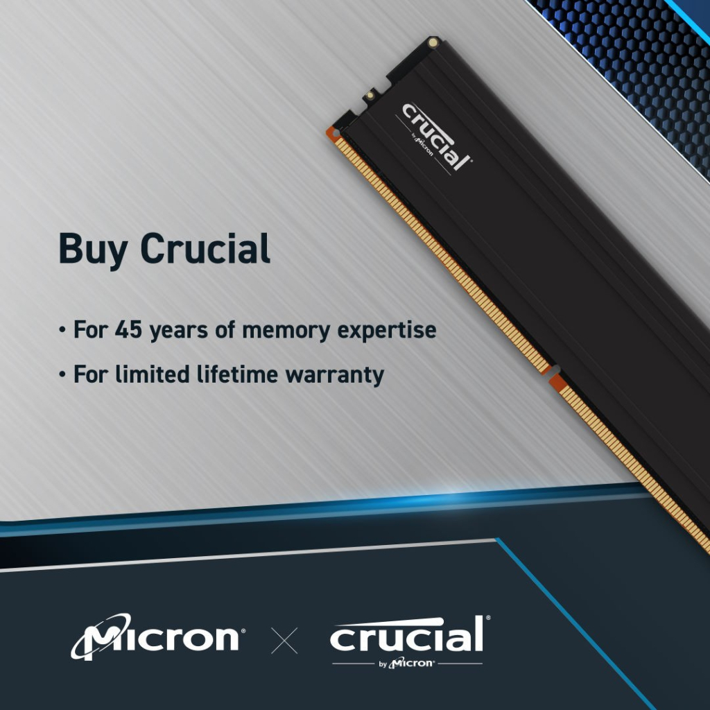 Модуль пам'яті для комп'ютера DDR5 32GB (2x16GB) 5600 MHz Pro Micron (CP2K16G56C46U5)