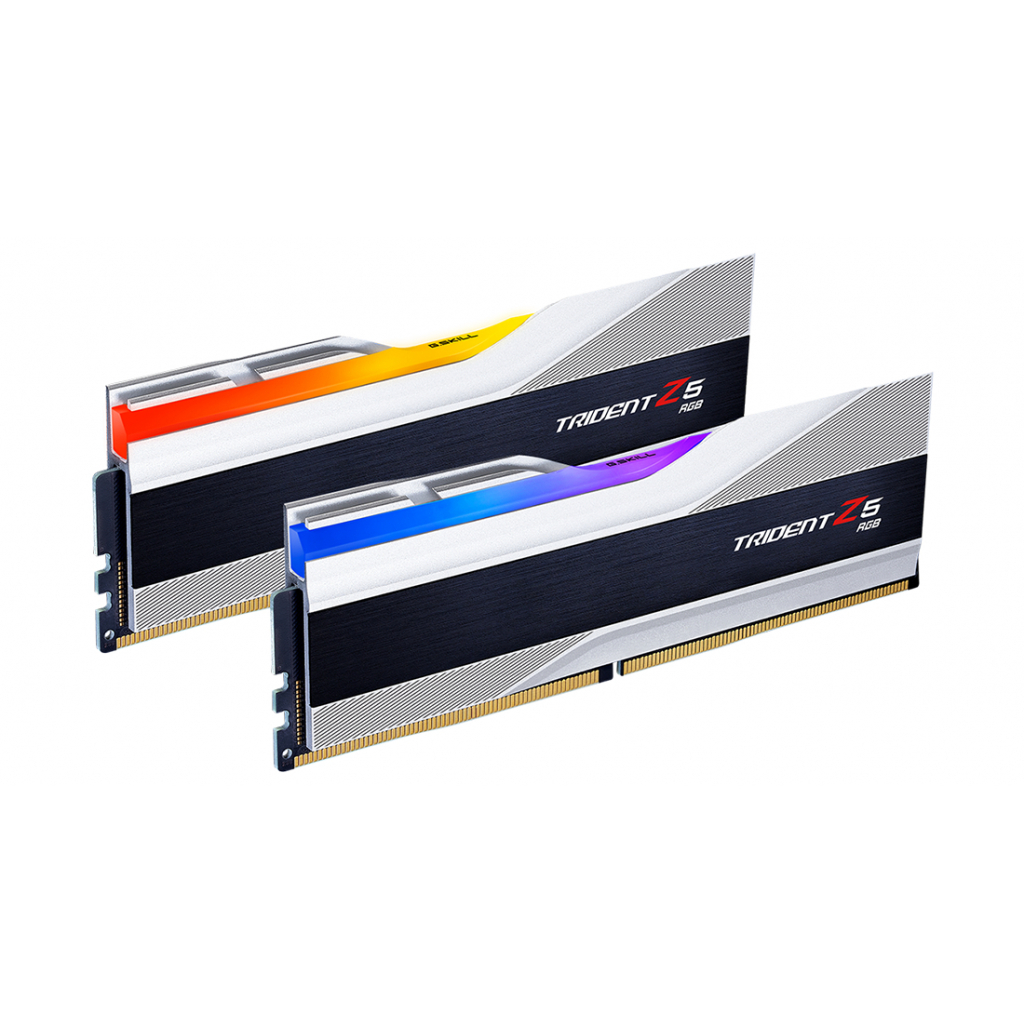 Модуль пам'яті для комп'ютера DDR5 32GB (2x16GB) 6000 MHz Trident Z5 RGB Silver G.Skill (F5-6000J4040F16GX2-TZ5RS)