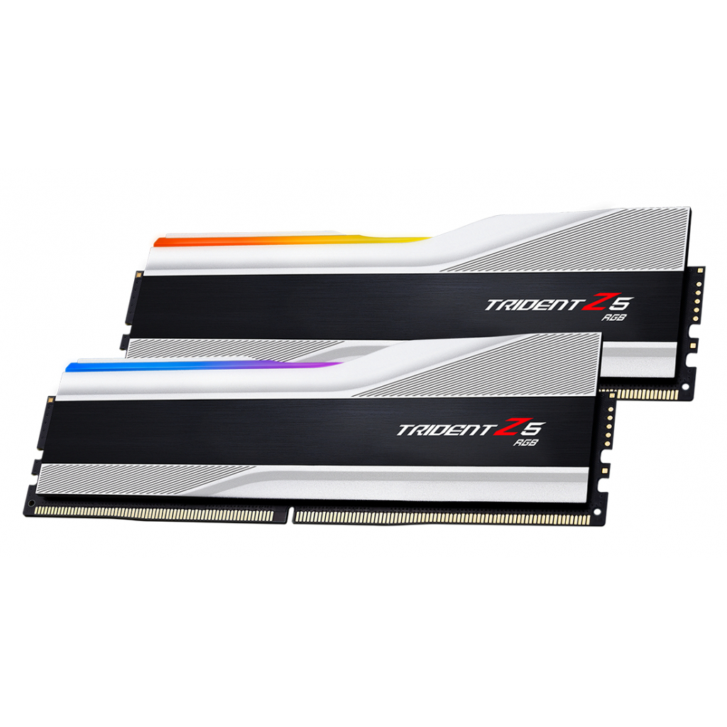 Модуль пам'яті для комп'ютера DDR5 32GB (2x16GB) 6000 MHz Trident Z5 RGB Silver G.Skill (F5-6000J4040F16GX2-TZ5RS)