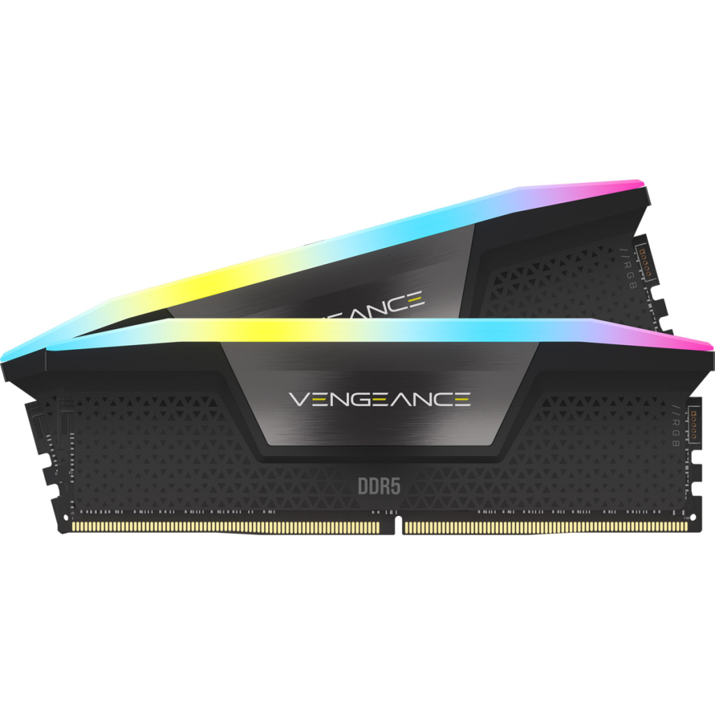 Модуль пам'яті для комп'ютера DDR5 32GB (2x16GB) 6000 MHz Vengeance RGB Black Corsair (CMH32GX5M2B6000C30)