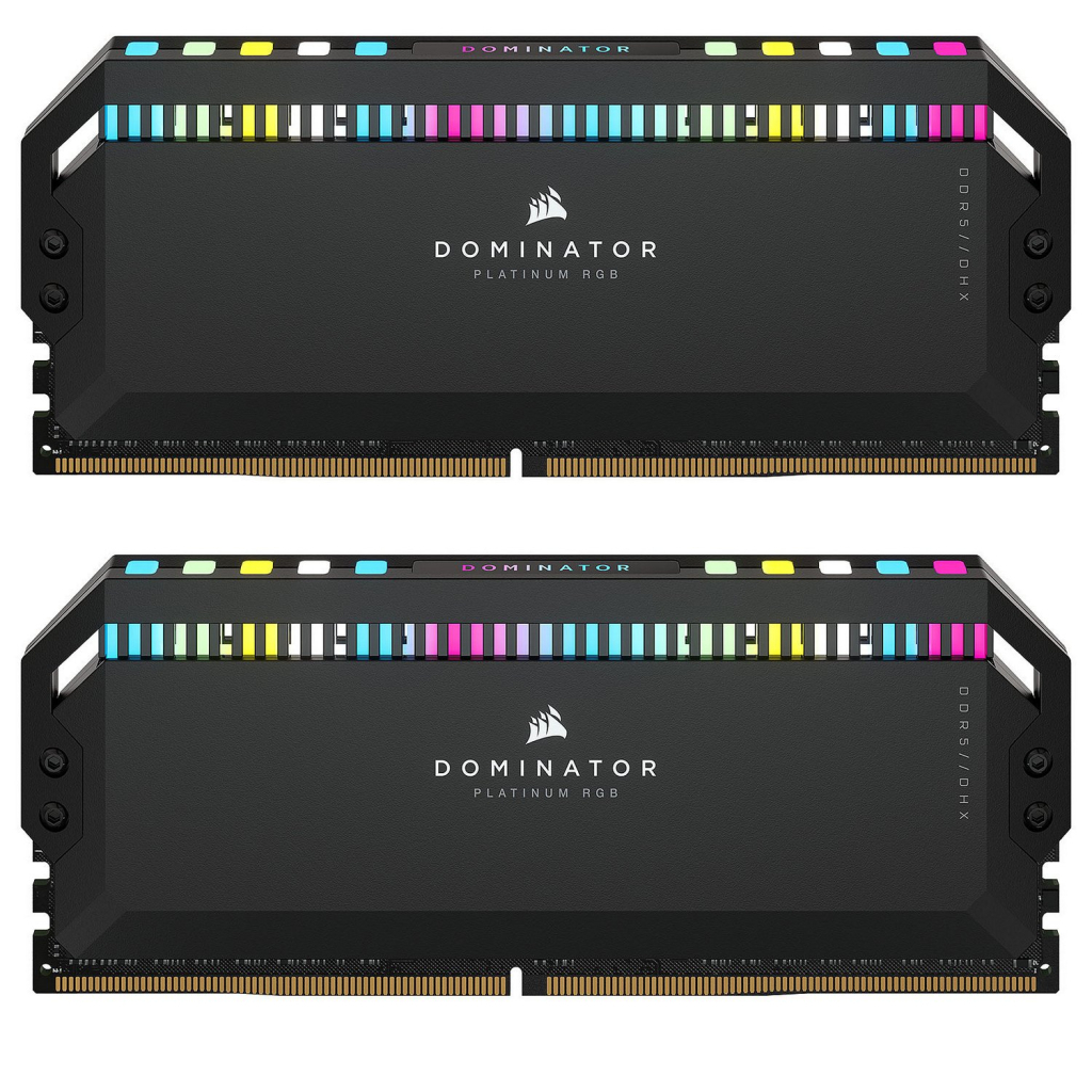 Модуль пам'яті для комп'ютера DDR5 32GB (2x16GB) 7200 MHz Dominator Platinum RGB Black Corsair (CMT32GX5M2X7200C34)