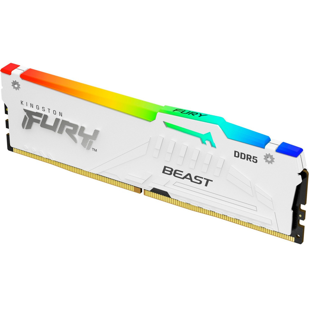 Модуль пам'яті для комп'ютера DDR5 32GB 5200 MHz Beast White RGB Kingston Fury (ex.HyperX) (KF552C36BWEA-32)