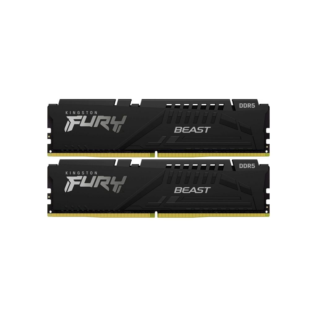 Модуль пам'яті для комп'ютера DDR5 64GB (2x32GB) 4800 MHz FURY Beast Black Kingston Fury (ex.HyperX) (KF548C38BBK2-64)