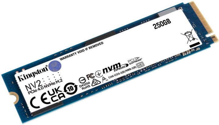 SSD накочувач Kingston M.2 250GB NV2 2280 PCIe 4.0 NVMe SSD (SNV2S/250G)
