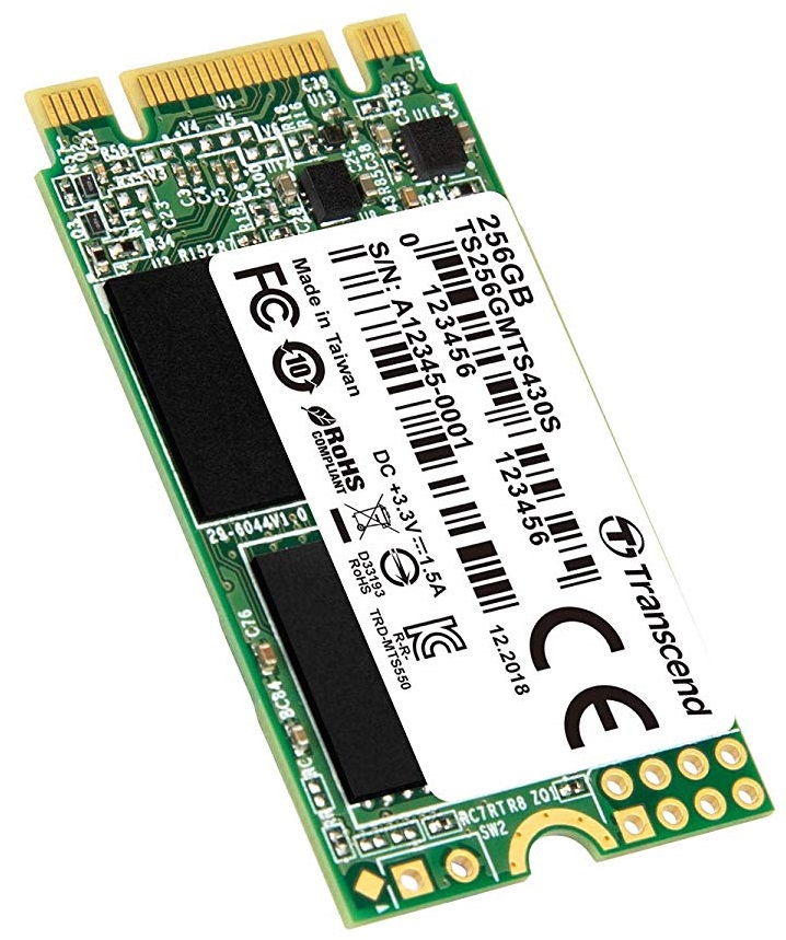 SSD накопичувач Transcend MTS430S 256GB M.2 SATA III 3D NAND TLC (TS256GMTS430S)