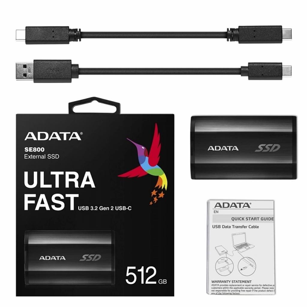 Накопичувач SSD USB 3.2 512GB ADATA (ASE800-512GU32G2-CBK)