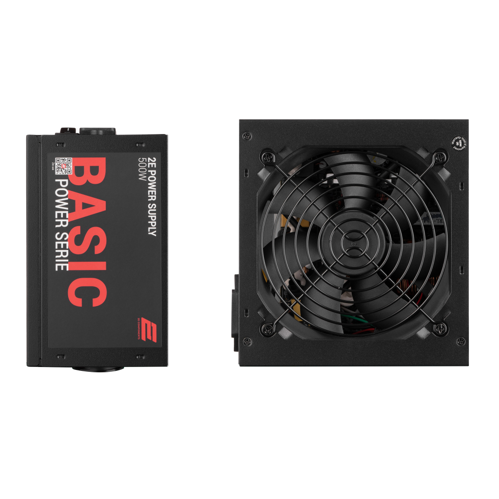 Блок живлення 2E BASIC POWER (500W), 80, 120mm, 1xMB 24pin(20+4), 1xCPU 8pin(4+4), 3xMolex, 4xSATA, 2xPCIe 8pin( (2E-BP500-120APFC)