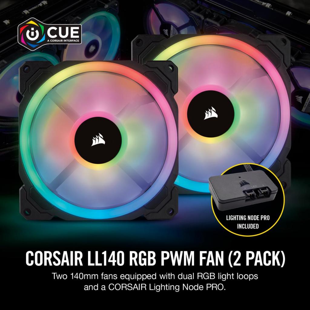 Кулер до корпусу Corsair LL140 RGB Twin Pack (CO-9050074-WW)