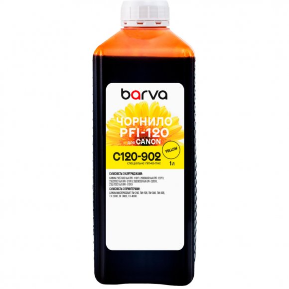 Чорнило Barva Canon PFI-120/710 1л Y pigmented (C120-902)