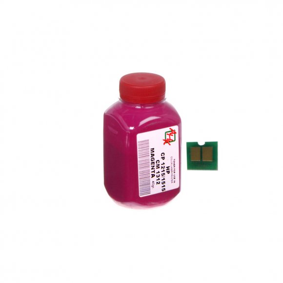 Тонер HP CLJ CP1215/CP1515/CM1312 40г Magenta+chip AHK (1500150)