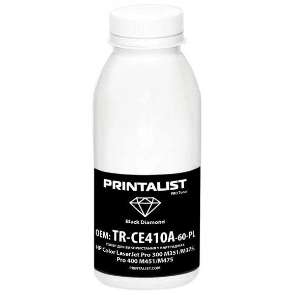 Тонер HP CLJ Pro 300 M351/M375, Pro 400 M451/M475, 60г Black Printalist (TR-CE410A-60-PL)