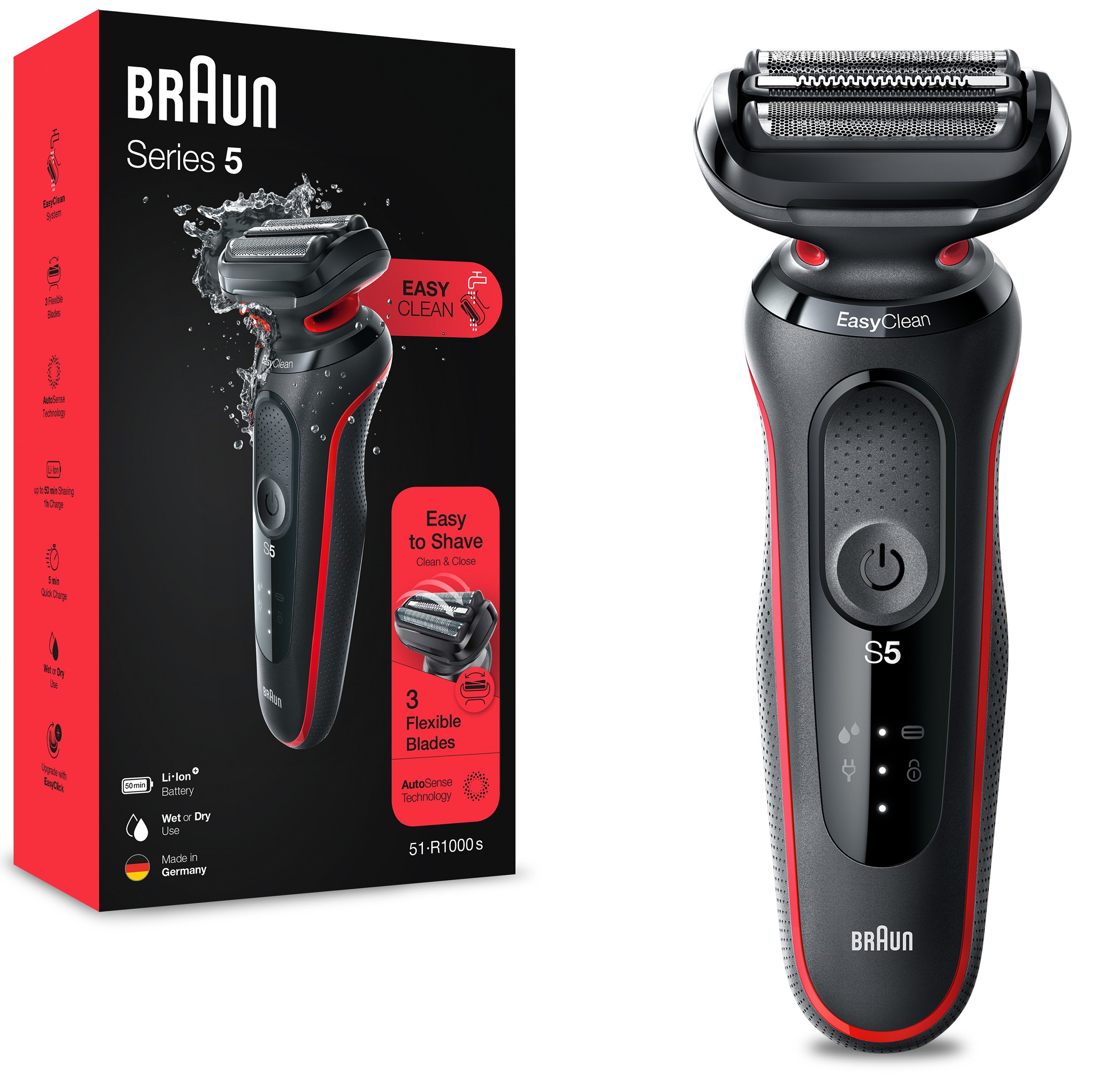 Електробритва Braun Series 5 51-R1000s Black/Red