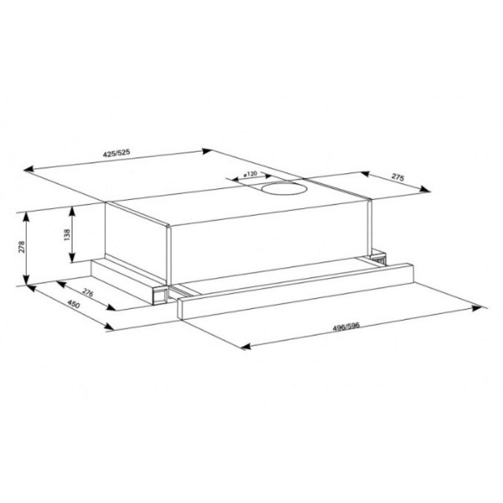 Витяжка кухонна Eleyus LOTUS 470 60 BL (LOTUS47060BL)