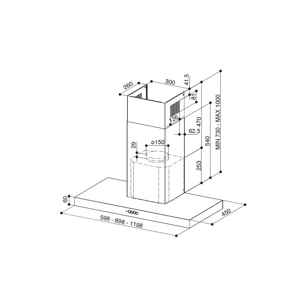 Витяжка кухонна Faber Stilo Comfort Bk Matt A60 (325.0618.791)