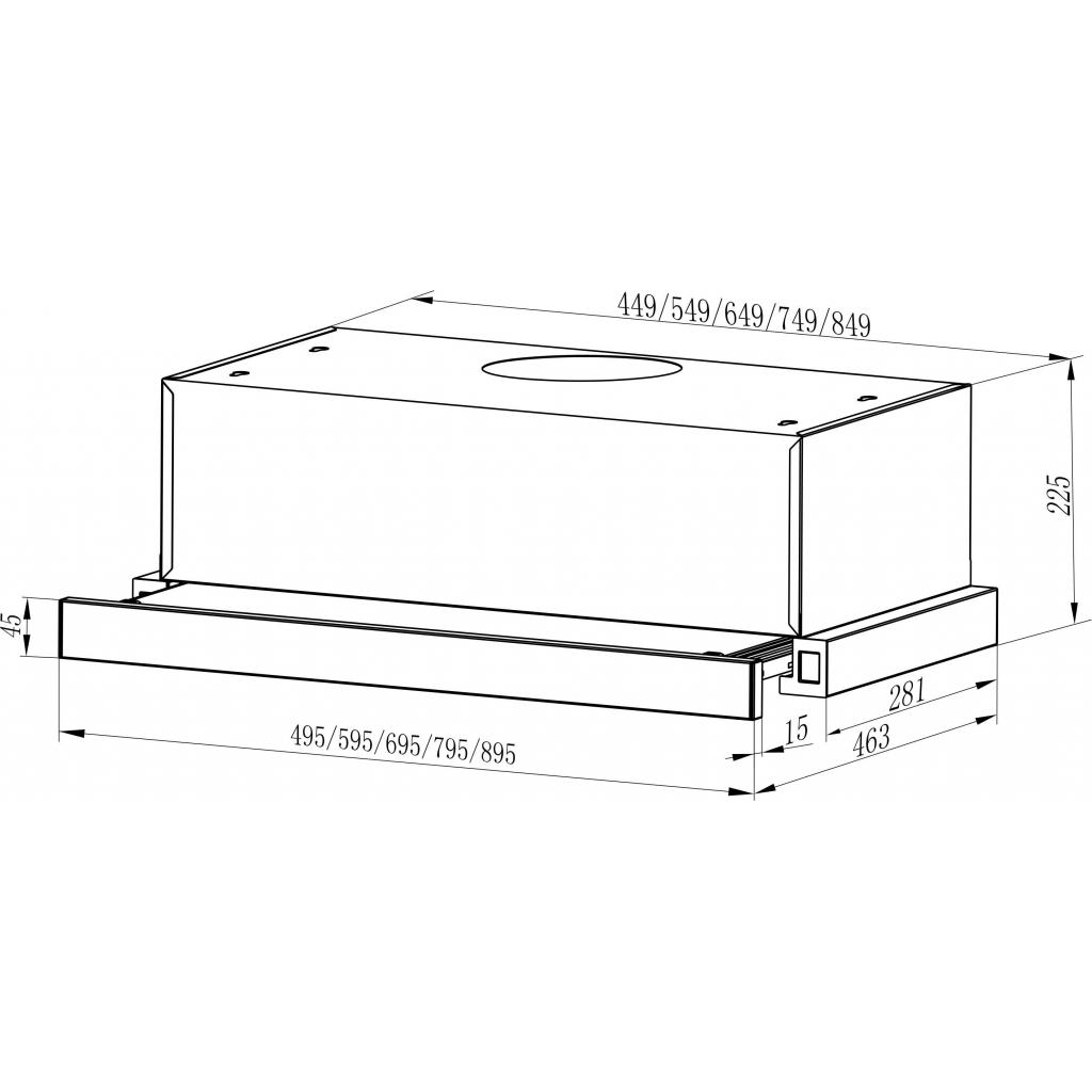 Витяжка кухонна Interline SLIM X/S A/60/2/T