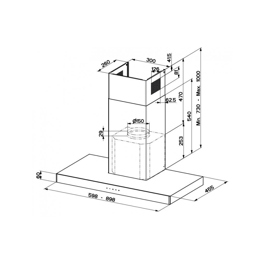 Витяжка кухонна Faber Stilo Glass Smart X/V A90 (325.0617.016)