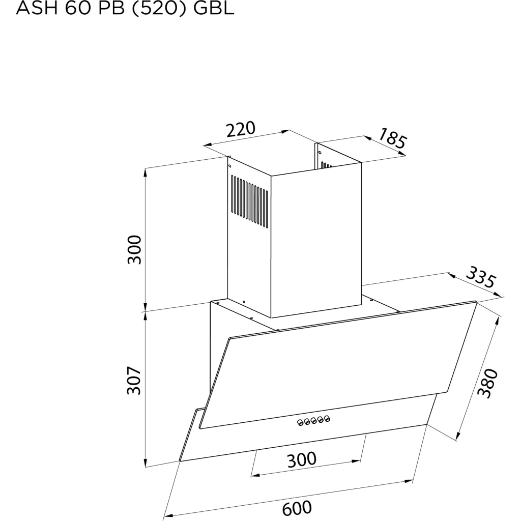 Витяжка кухонна Pyramida ASH 60 PB (520) GBL