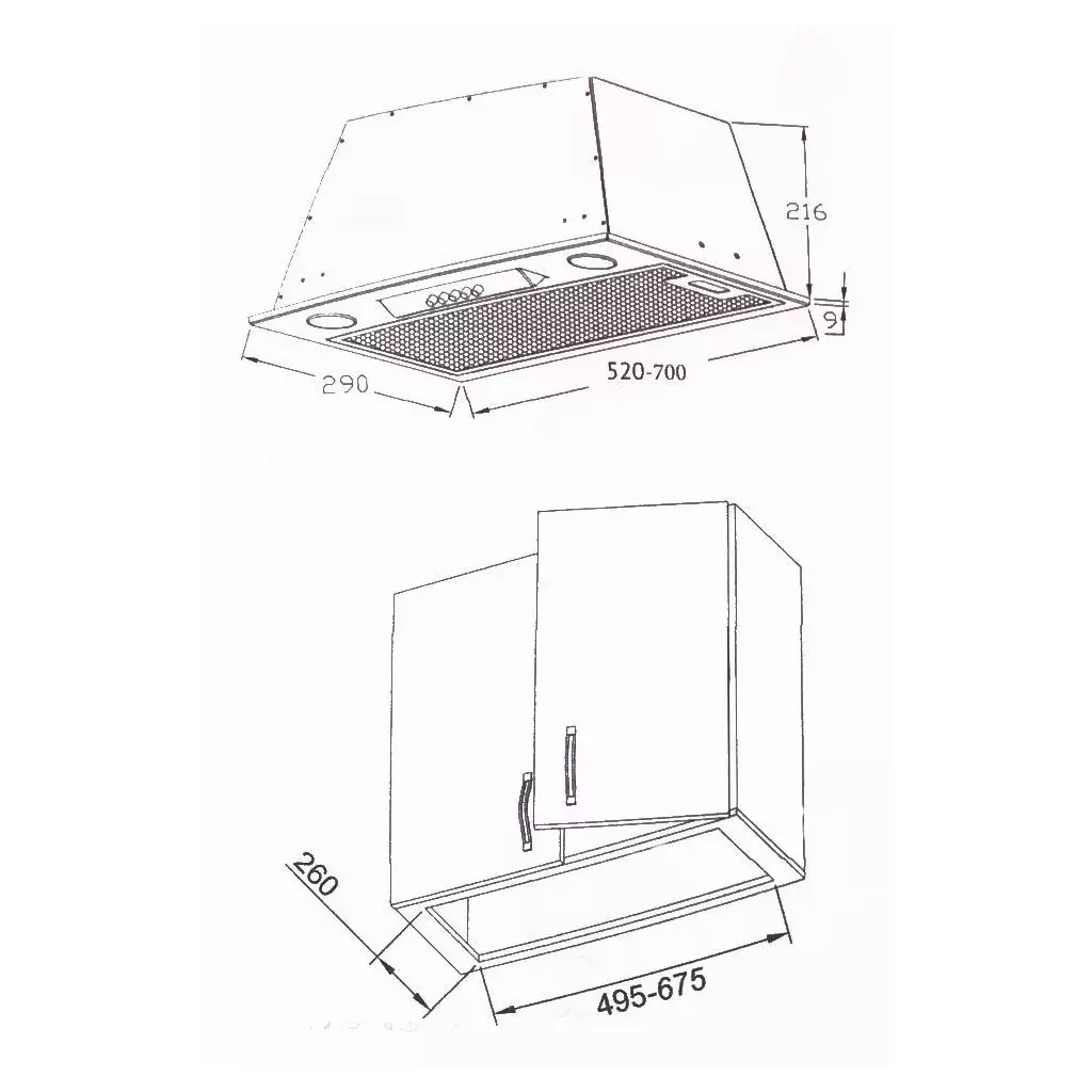 Витяжка кухонна Borgio BBI (TR) 5840 black glass MU 850 (РН016564)