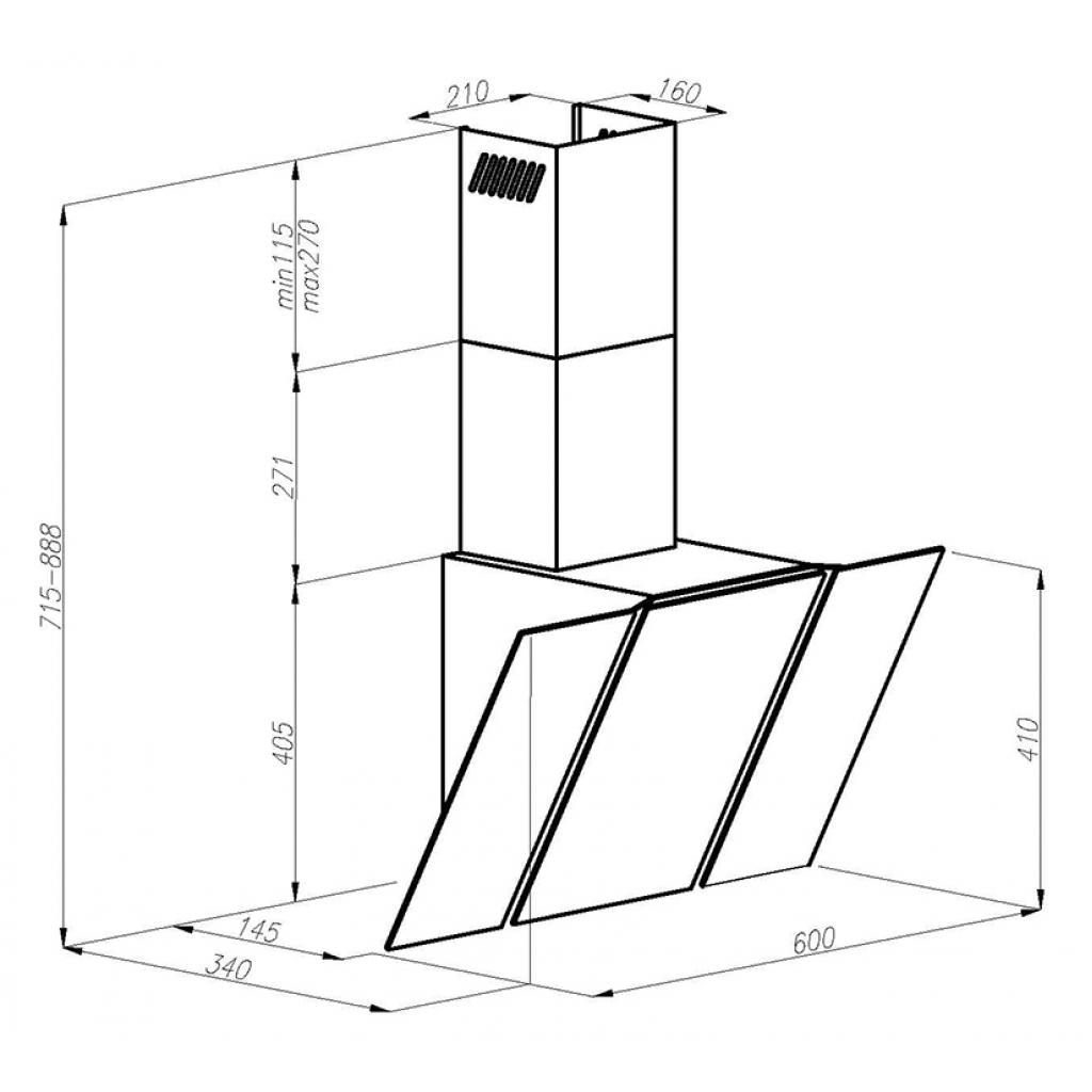 Витяжка кухонна Perfelli DN 6511 BL