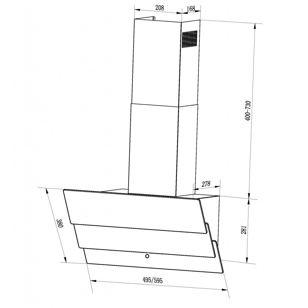 Витяжка кухонна Interline FLY BL A/60/GL/T (FLYBLA/60/GL/T)