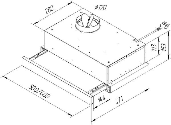 Витяжка кухонна Pyramida TL 50 SLIM WH