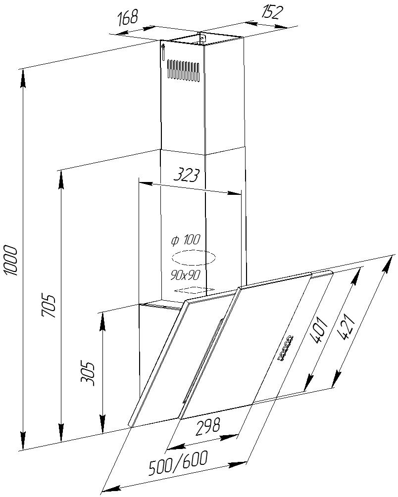 Витяжка Pyramida KZ 60 BL