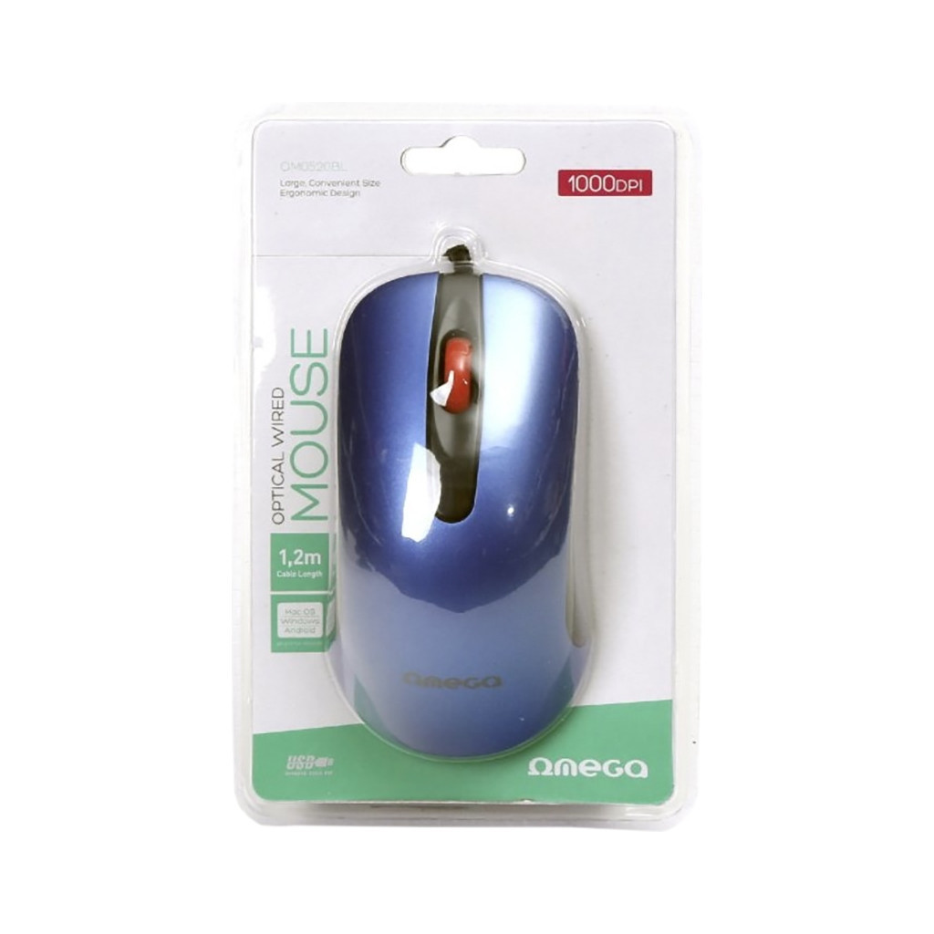 Мишка Omega OM-520 USB Blue (OM0520BL)