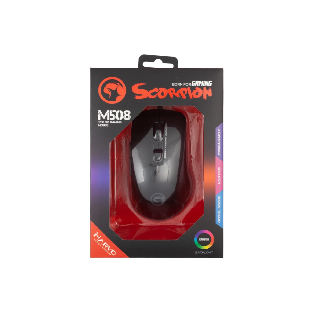 Мишка Marvo M508 Multi-LED USB Black (M508)