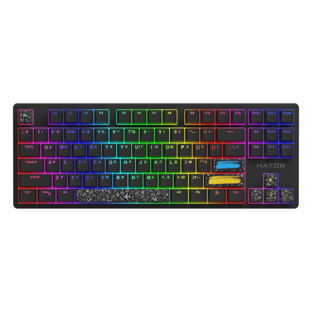 Клавіатура Hator Rockfall 2 Mecha TKL Authentic Edition Aurum Milky Way Silent USB Black (HTK-530)