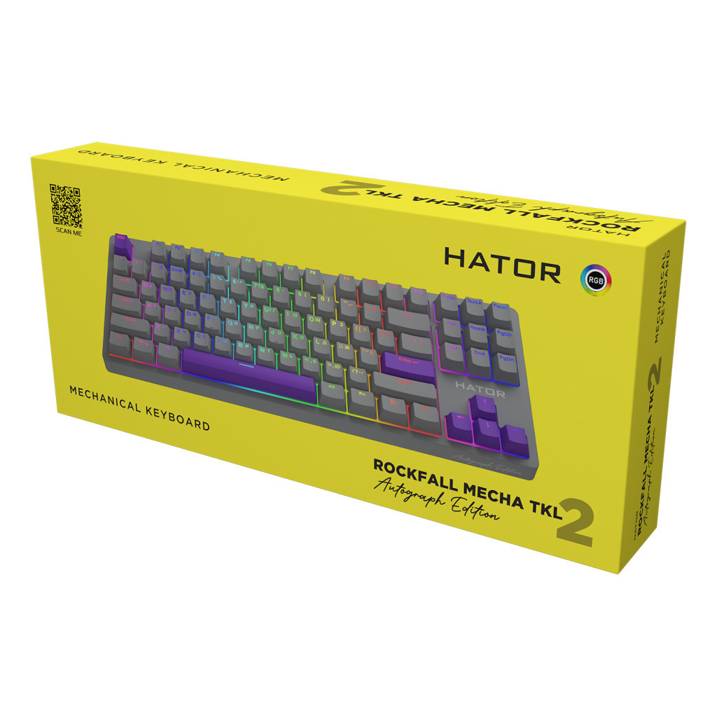 Клавіатура Hator Rockfall 2 Autograph Edition Mecha TKL Aurum Choco USB Titanium (HTK-526)