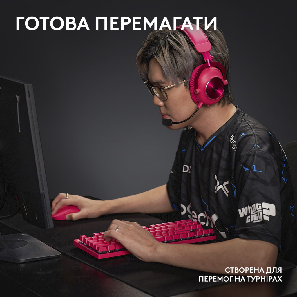 Клавіатура Logitech G PRO X TKL Lightspeed Tactile USB UA Magenta (920-012159)