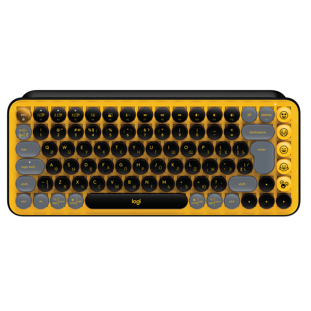 Клавіатура Logitech POP Keys Wireless Mechanical Keyboard UA Blast Yellow (920-010735)