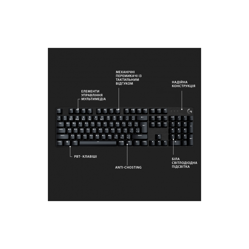 Клавіатура Logitech G413 SE Mechanical Tactile Switch USB UA Black (920-010437)