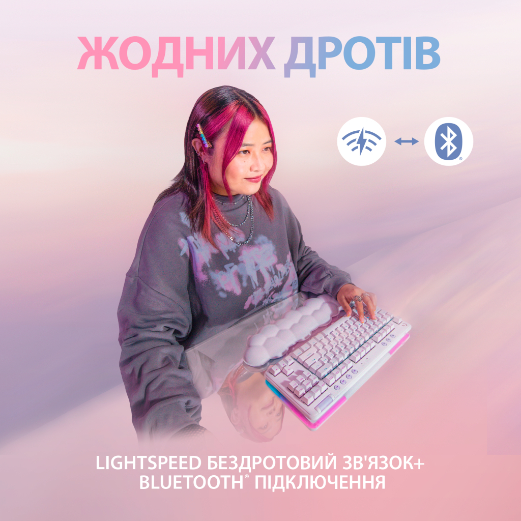 Клавіатура Logitech G715 Aurora Wireless Gaming GX Brown Lightspeed/Bluetooth UA Off-White (920-010465)