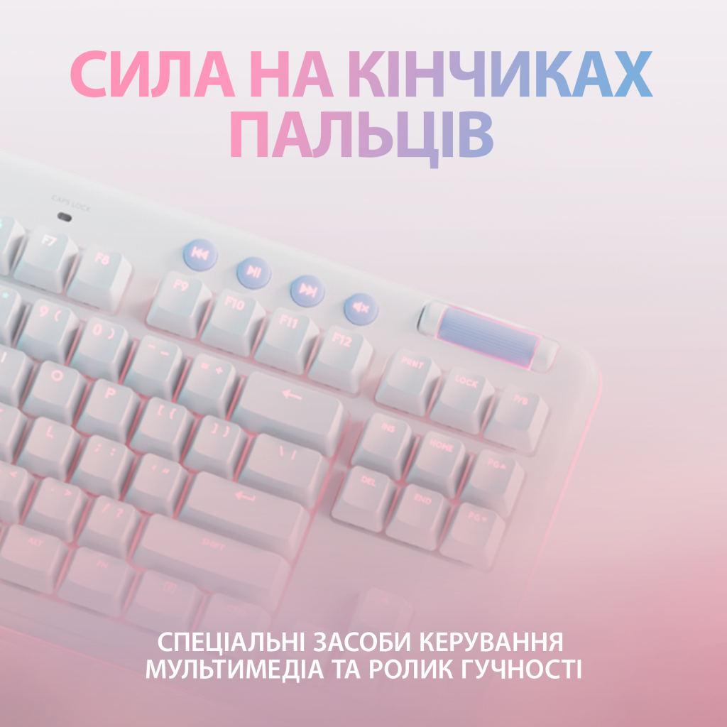 Клавіатура Logitech G715 Aurora Wireless Gaming GX Brown Lightspeed/Bluetooth UA Off-White (920-010465)