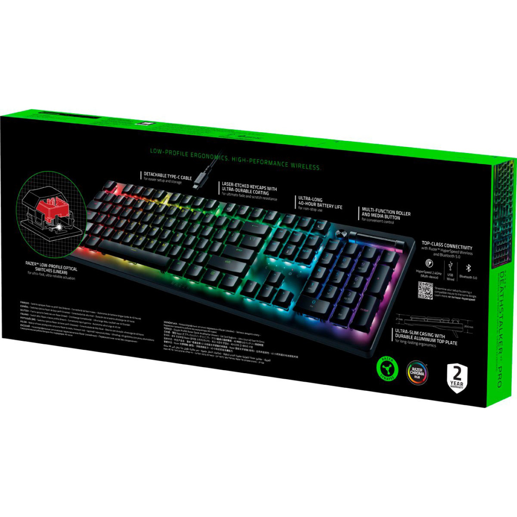 Клавіатура Razer DeathStalker V2 Pro Wireless Red Switch UA Black (RZ03-04360800-R3M1)