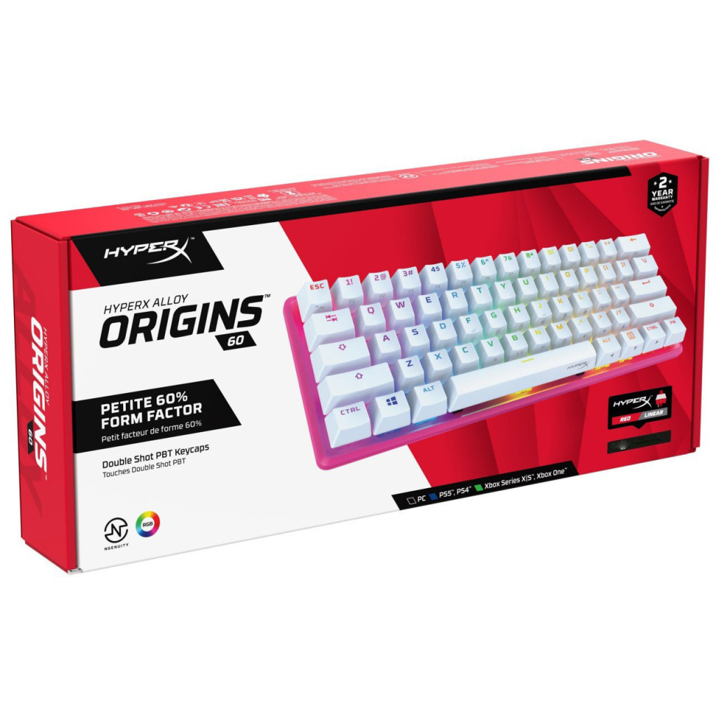 Клавіатура HyperX Alloy Origins 60 Pink (572Y6AA)