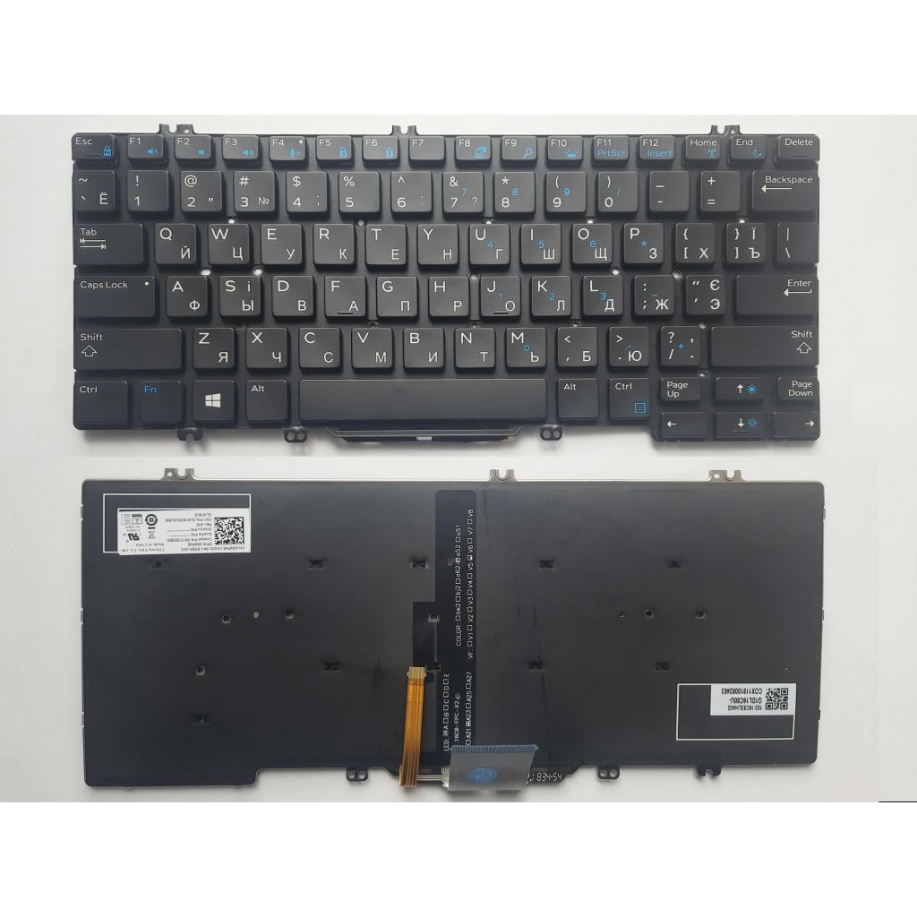 Клавіатура ноутбука Dell Latitude E7280/E7290/E7380/E7390 черн/подсв (A46137)