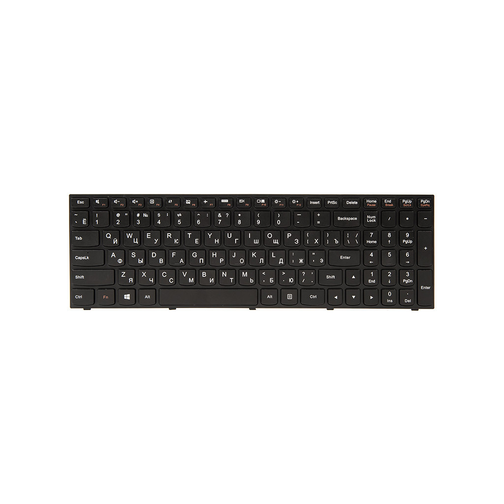 Клавіатура ноутбука PowerPlant Lenovo IdeaPad G50-30 черный, черный фрейм (KB311903)