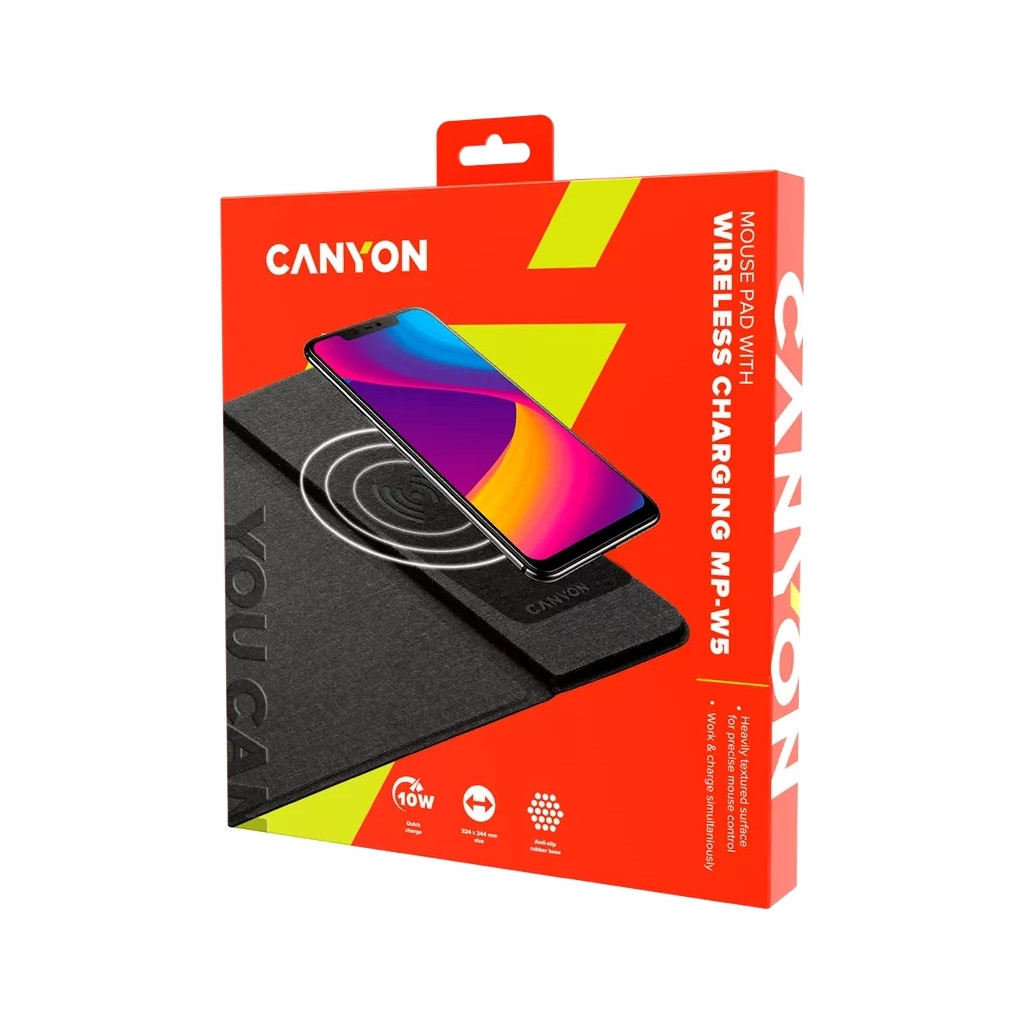 Килимок для мишки Canyon MP-W5 Mouse Mat with wireless charger (CNS-CMPW5)