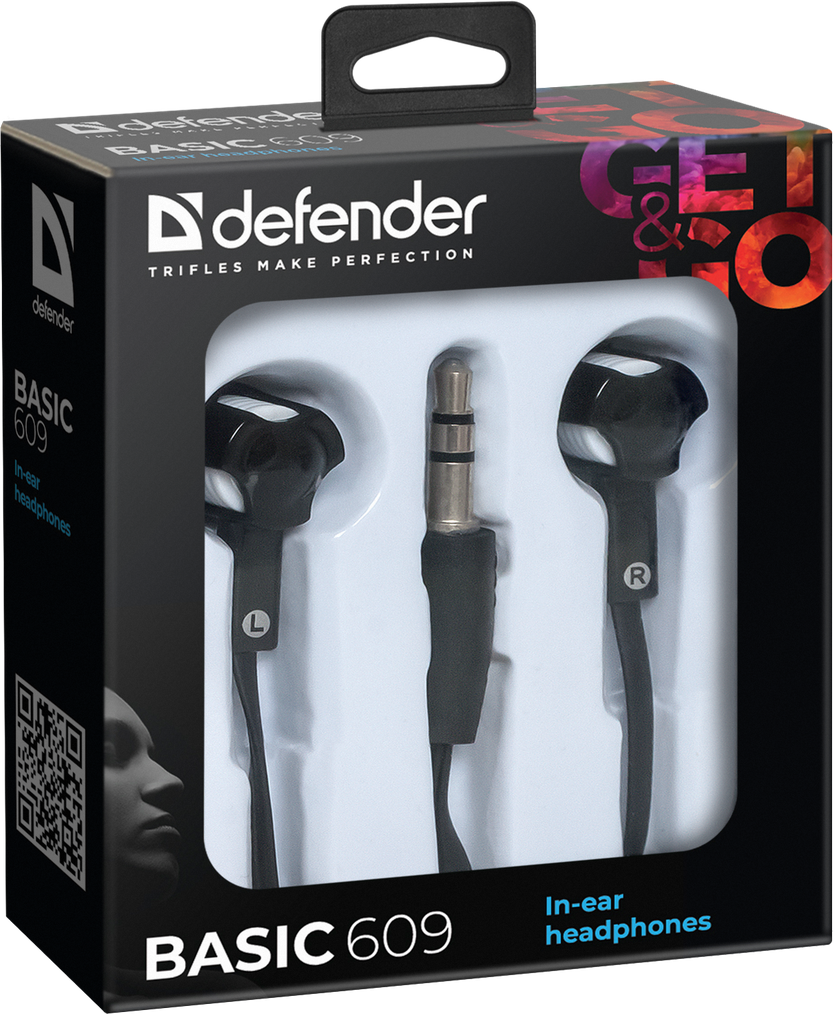 Навушники Defender Basic-609 Black/White (63609)