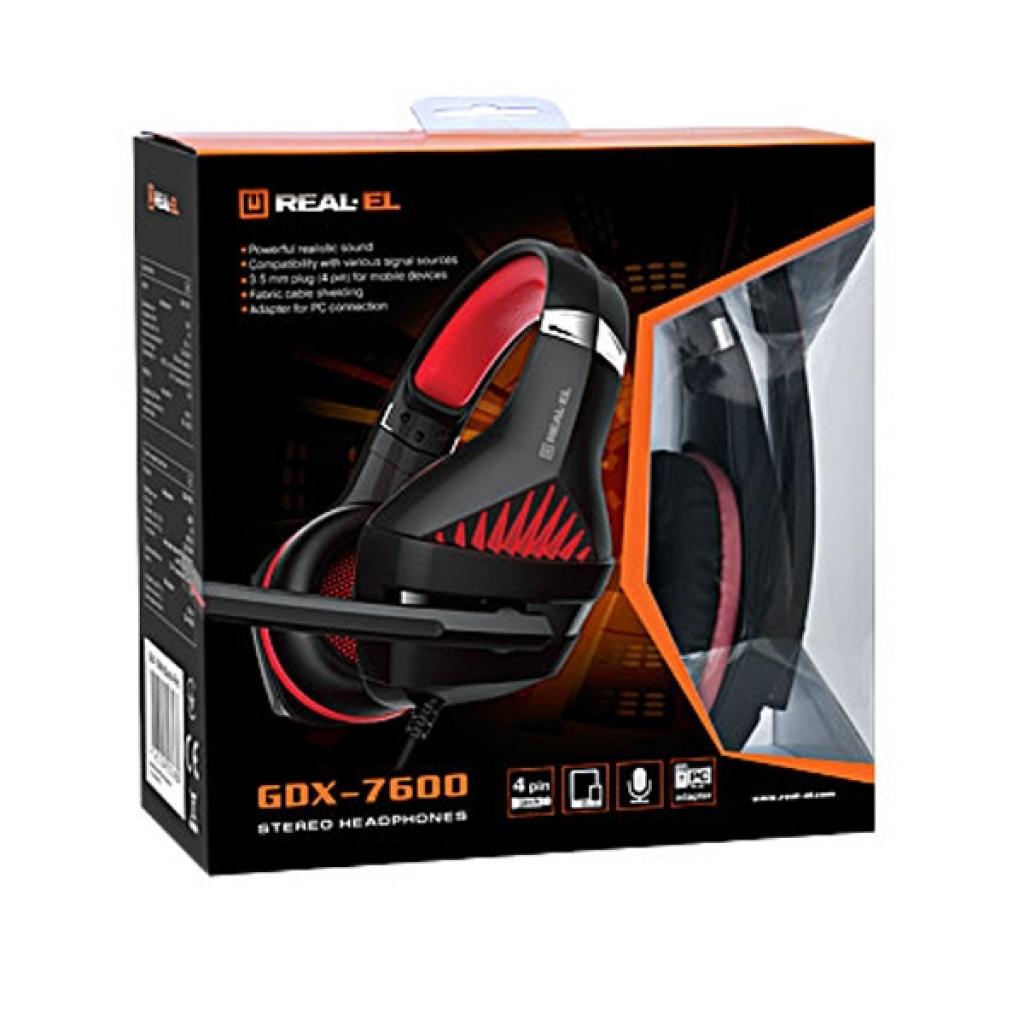 Навушники REAL-EL GDX-7600 Black-Red