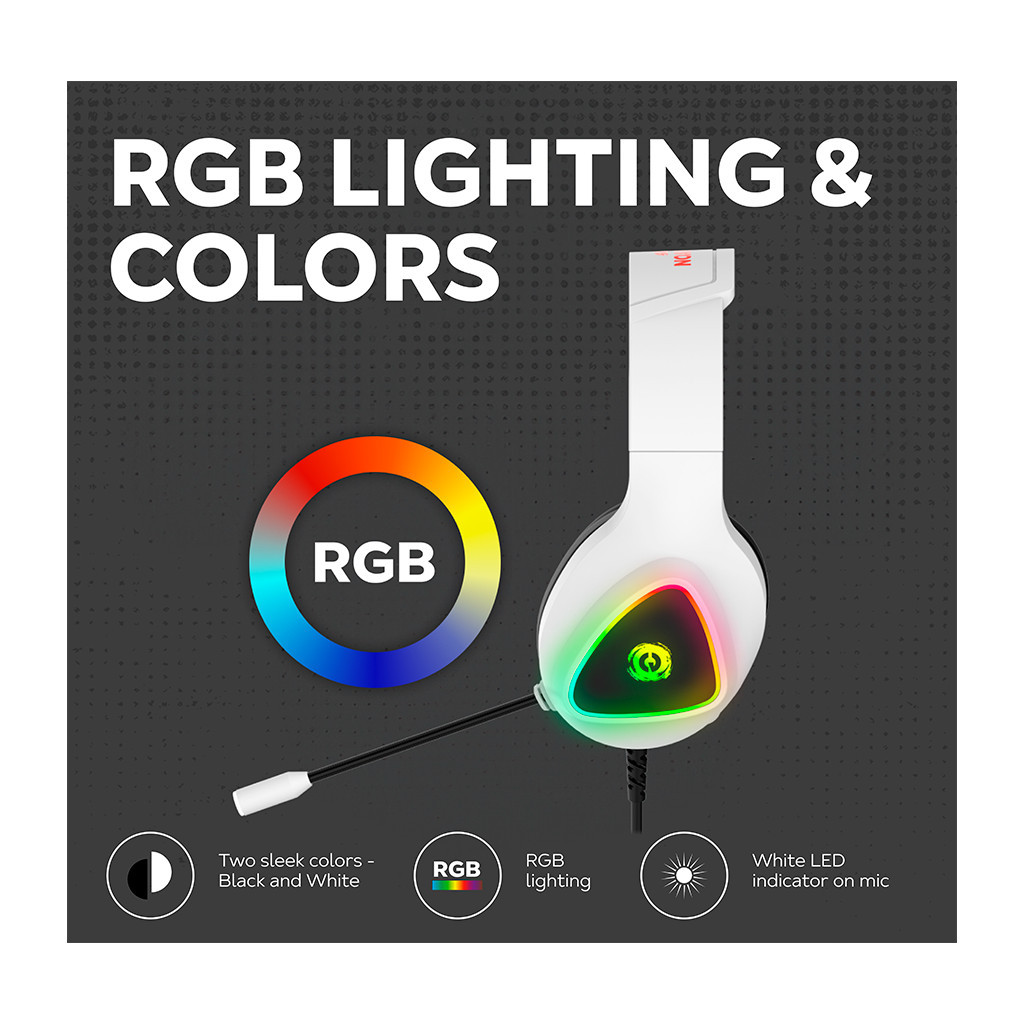 Навушники Canyon GH-6 Shadder Gaming 3.5 мм RGB White (CND-SGHS6W)