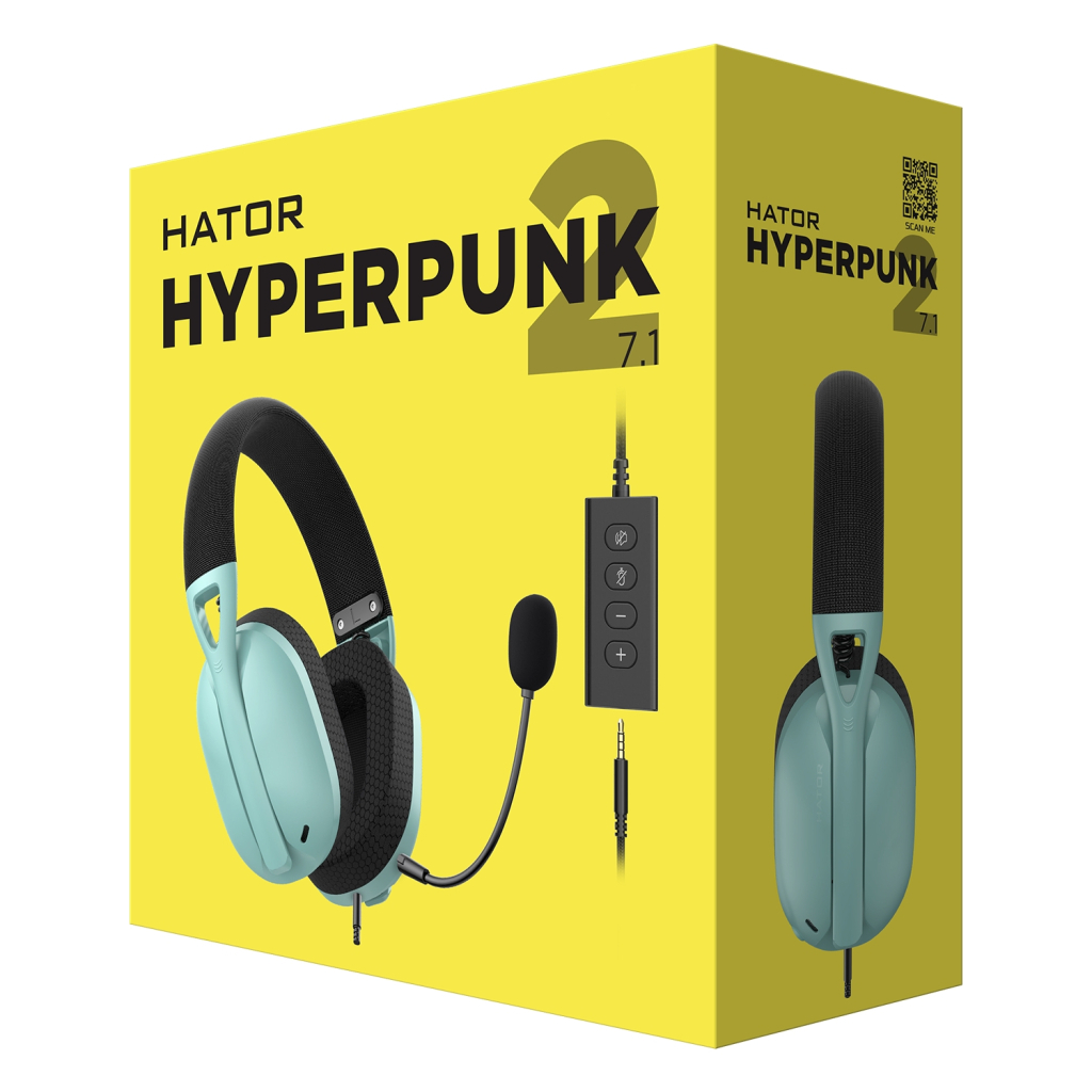 Навушники Hator Hyperpunk 2 USB 7.1 Black/Mint (HTA-848)
