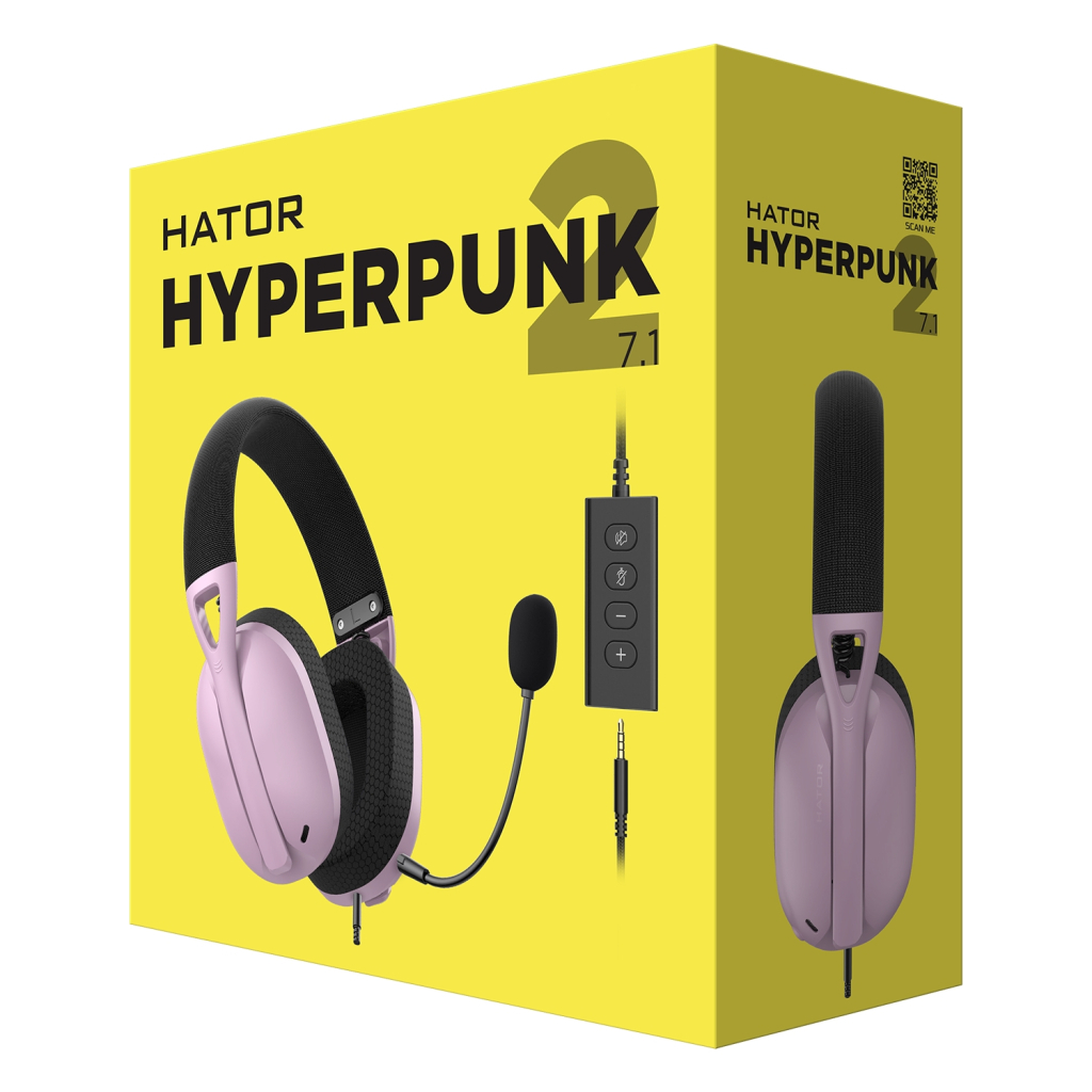 Навушники Hator Hyperpunk 2 USB 7.1 Black/Lilac (HTA-849)