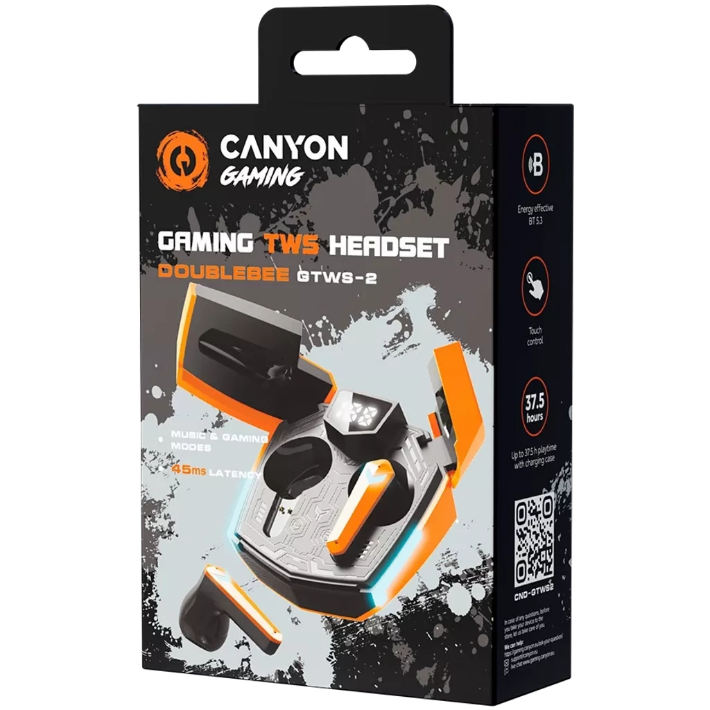 Навушники Canyon GTWS-2 Gaming Orange (CND-GTWS2O)