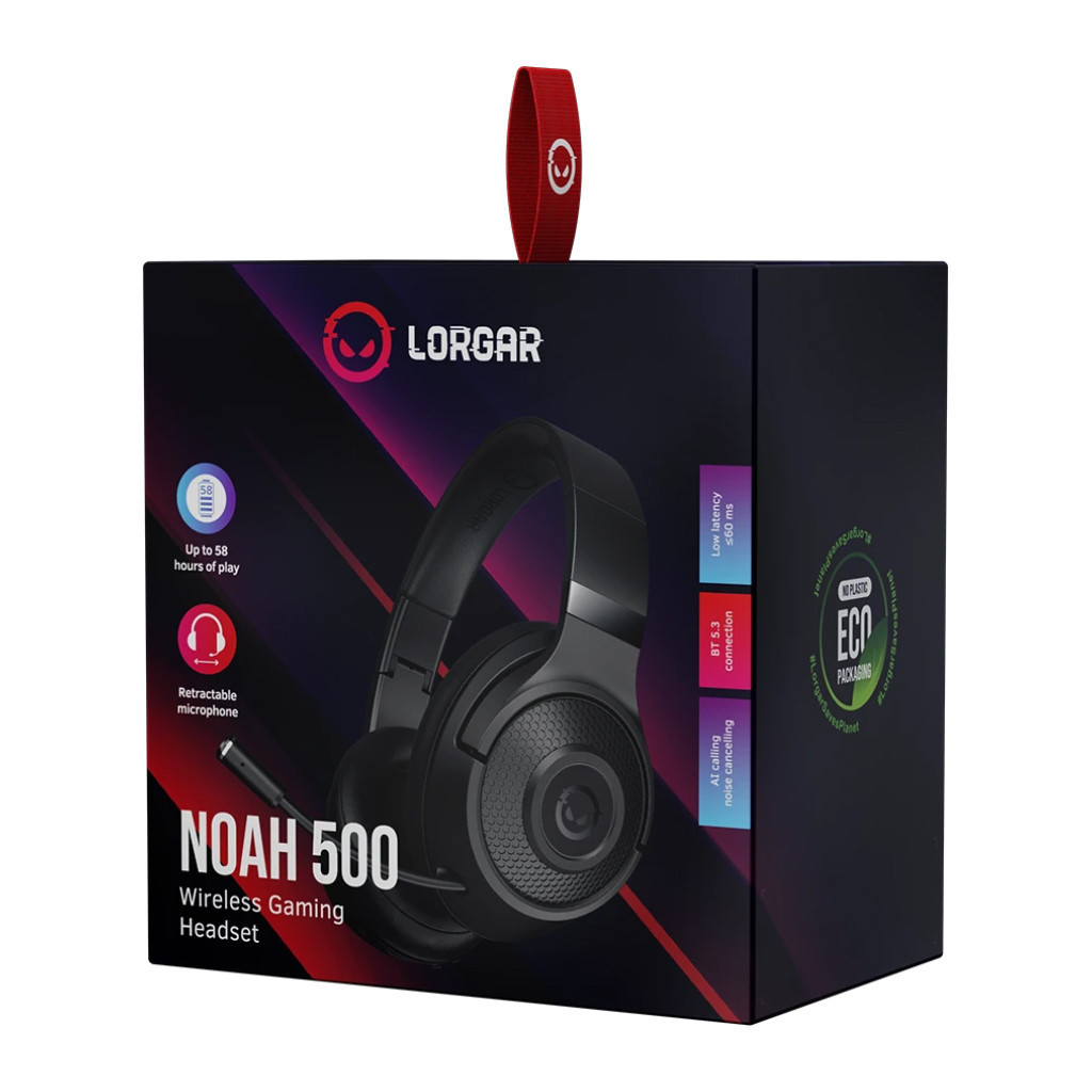 Навушники Lorgar Noah 500 Wireless Gaming Black (LRG-GHS500)