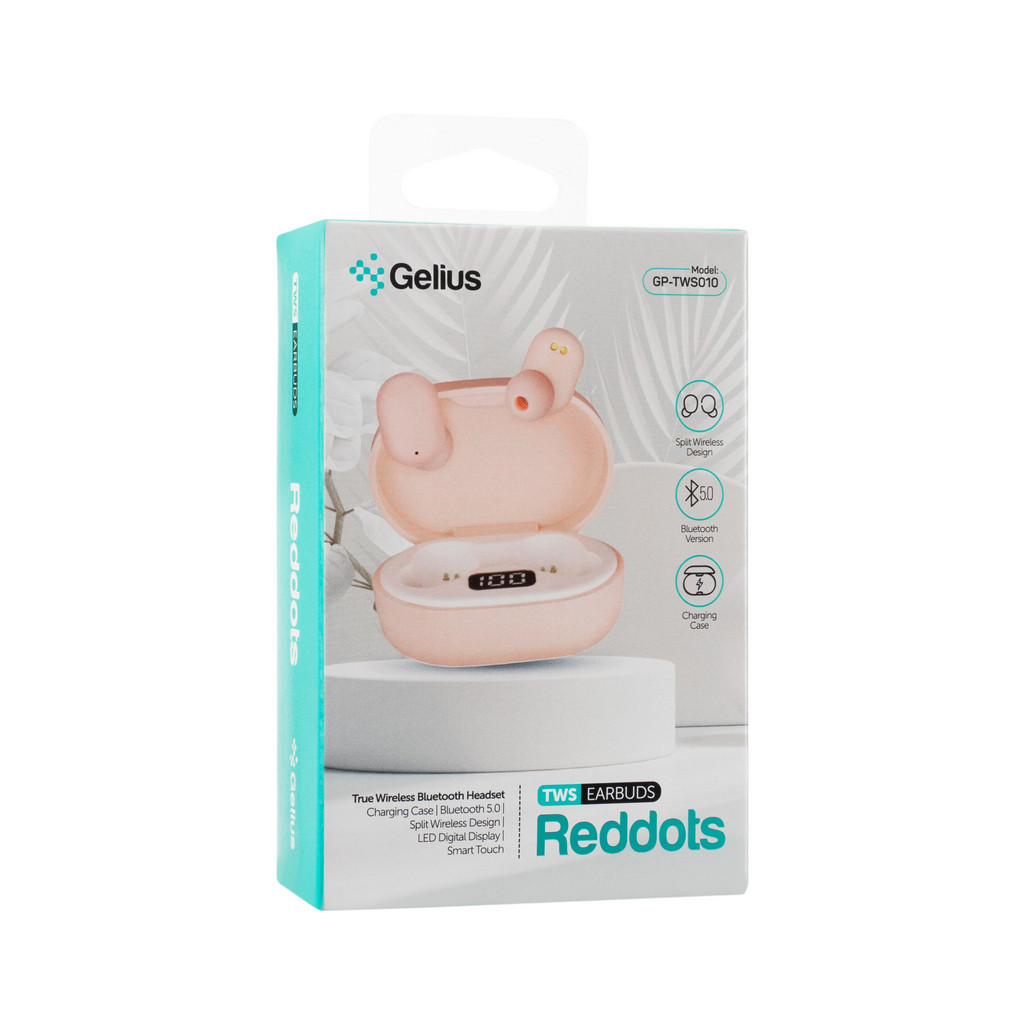 Навушники Gelius Pro Reddots TWS Earbuds GP-TWS010 Pink (00000082298)